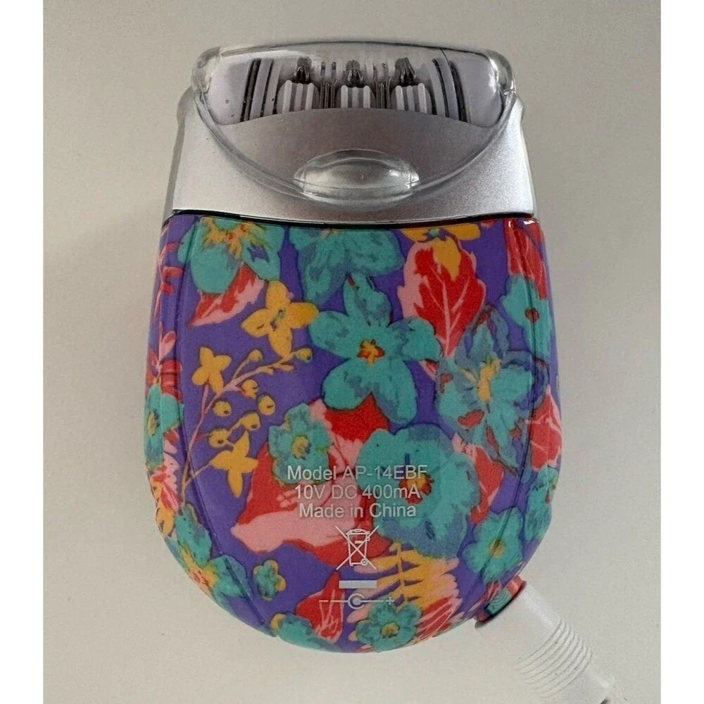 Emjoi eRase e60 Epilator Hair Remover 60 Tweezer Action Discs Dual Heads Floral - Picture 3 of 11